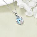 wholesale 925 Sterling Silver Teardrop Moonstone Frog Pendant Necklace-0-2