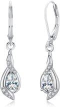 wholesale 925 Sterling Silver Teardrop Cubic Zirconia Infinity Dangle Drop Earrings for Women-0-0