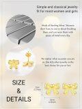 wholesale 925 Sterling Silver Gold Plated Bow Knot Stud Earrings for Women Girls Gift-0-1