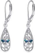wholesale 925 Sterling Silver Teardrop Blue Enamel Dragonfly Leverback Drop Earrings-0-0