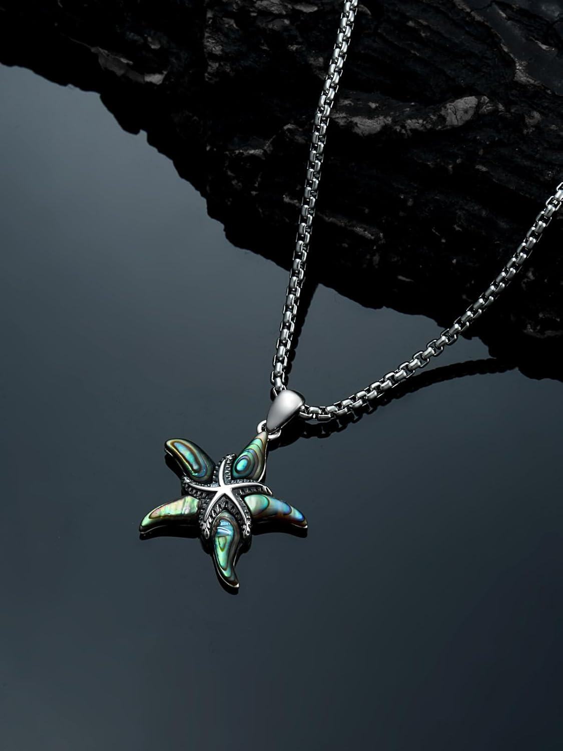 Sterling Silver Gemstone Phoenix Penguin Wolf Fox Highland Cow Hummingbird Frog Sea Turtle Necklace for Women-0-3