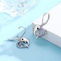 wholesale 925 Sterling Silver Purple Crystal Dolphin Wave Stud Earrings for Women-0-1