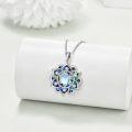 wholesale 925 Sterling Silver Abalone Shell & Moonstone Lotus Pendant Necklace Yoga Jewelry for Women-0-2