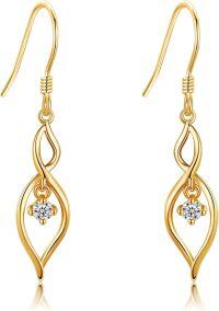 wholesale 14K Gold Crystal Drop Earrings for Women - Elegant s-Infinity Earrings