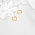 wholesale 14K Gold CZ Pearl Heart Stud Earrings for Women Gifts for Mom and Girlfriends-0-4