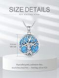 wholesale 925 Sterling Silver Tree of Life Turquoise Stone Pendant Necklace for Women Girls-0-1
