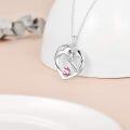 wholesale 925 Sterling Silver Birthstone Crystal Horse Heart Necklace Women s Jewelry Gift-0-26