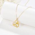wholesale 14K Gold Elephant Heart Pendant Necklace - Cute Mother & Baby Design Perfect Gift for Her-0-1