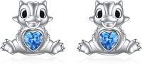 wholesale 925 Sterling Silver Dinosaur Heart Stud Earrings - Cute Fashion Jewelry for Women Gift Ideas-Dinosaur