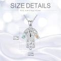 wholesale 925 Sterling Silver Metal Hand Pendant Necklace with Gemstones and Elephant Design-0-4
