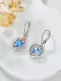 TOUPOP Sterling Silver Crystal Roses Flower Dangle Drop Earrings-0-2