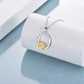 wholesale 18K Gold Plated 925 Sterling Silver Sunflower Pendant Necklace with CZ Stone & Personalized Initial Charm-0-2