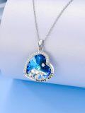 wholesale 925 Sterling Silver Blue Crystal Polar Bear Mommy and Me Pendant Necklaces for Women's Gifts-0-3