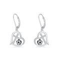 TOUPOP 925 Sterling Silver Crystal Sports Earrings Football Golf Soccer Volleyball Softball-0-0