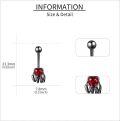 wholesale S925 Sterling Silver Skull Belly Button Ring with Heart-Shaped Zircon – Dark Rebel Jewelry for Women-0-4