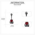 wholesale S925 Sterling Silver Skull Belly Button Ring with Heart-Shaped Zircon – Dark Rebel Jewelry for Women-0-4