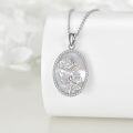 wholesale 925 Sterling Silver Oval Mother of Pearl Rose Flower Pendant Necklace s for Women-0-3