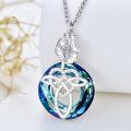 wholesale Sterling Silver Crystal Celtic Knot Heart Ashes Memorial Necklace for Women-0-46