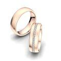 TOUPOP 925 Sterling Silver/10k/14k/18k Gold Moissanite Couple Wedding Ring Set-0-1