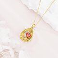 wholesale Sterling Silver Yellow Gold Plated Gemstone Tree of Life Pendant Necklace-0-50