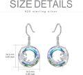 wholesale 925 Sterling Silver Iridescent Rainbow Crystal Phoenix Dangle Drop Earrings for Women-0-3