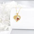 wholesale 14K Gold Ladybug Heart Sunflower Pendant Necklace for Women - Mothers Day Gift-0-4