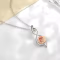 TOUPOP Sterling Silver Rose Flower Necklace Infinity Pendant Gift For Women-0-5