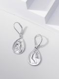 wholesale 925 Sterling Silver Horse Head Teardrop Drop Earrings for Women-0-5