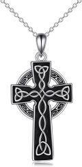 wholesale 925 Sterling Silver Celtic Knot Cross Pendant Necklace for Women Men - Luck & Faith s-0-0