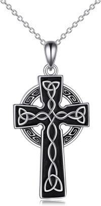 wholesale 925 Sterling Silver Celtic Knot Cross Pendant Necklace for Women Men - Luck & Faith s-Cross-Celtic knot Ⅱ