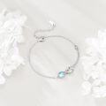 wholesale 925 Sterling Silver Infinity Moonstone Adjustable Charm Bracelet for Women Gift Ideas-0-3