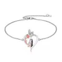 TOUPOP Sterling Silver Skull Jewelry Jack And Sally Nightmare Bracelet-undefined