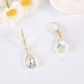 wholesale 925 Sterling Silver Teardrop Purple Blue Aurora Borealis Crystals Leverback Earrings-0-8