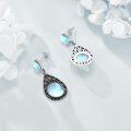wholesale 925 Sterling Silver Teardrop Moonstone Leverback Dangle Earrings-0-2