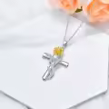 wholesale 925 Sterling Silver 12 Birthstone Flower Pendant Necklace Wholesale for Women-0-4