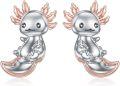 wholesale 925 Sterling Silver Axolotl Stud Earrings - Adorable Cartoon Fish  for Girls and Women-0-0