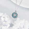 wholesale 925 Sterling Silver Turquoise Created Opal Compass Pendant Necklace for Women and Men-0-3