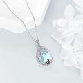 wholesale 925 Sterling Silver Blue Moonstone Tree of Life Pendant with Black Cats Necklace for Women-0-2