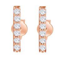 wholesale 14K White Gold Round Cut Natural Diamond Bar Stud Earrings 2ctw-Rose Gold