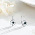 wholesale 925 Sterling Silver Celtic Moonstone and Moss Agate Irish Knot Hypoallergenic Leverback Earrings for Women Gift Ideas-0-3
