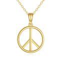 wholesale 14K Gold Peace Sign Circle Pendant Necklace for Women-0-0