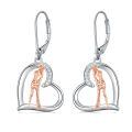 wholesale 925 Sterling Silver Heart-Shaped Tennis Player Dangle Earrings Sporty Gifts for Women and Girls-0-0