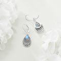 wholesale 925 Sterling Silver Labradorite Teardrop Filigree Leverback Earrings-0-3