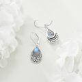 wholesale 925 Sterling Silver Labradorite Teardrop Filigree Leverback Earrings-0-3