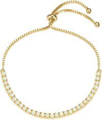 wholesale Gold 925 Sterling Silver Opal Tennis Bracelet for Women - Adjustable Length 9-3/4 to 8-Inch-Yello Gold