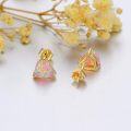 wholesale 14K Gold Pink Opal CZ Pearl Shell 6mm Heart Stud Earrings for Women Teen-0-2