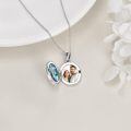 wholesale 925 Sterling Silver Saint Michael Locket Pendant with Labradorite Stone and Photo Insert Chain for Women Men Protection Faith Gift-0-1