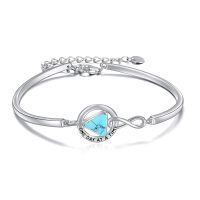 wholesale 925 Sterling Silver One Day At A Time Bracelet-Turquoise AA Bangle