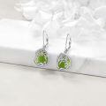 wholesale 925 Sterling Silver Tree Of Life Drop Earrings Wholesale With Green Stone-0-2