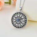 wholesale 925 Sterling Silver Round Evil Eye Pendant Necklaces for Women Men Protection  45cm Chain Length-0-3